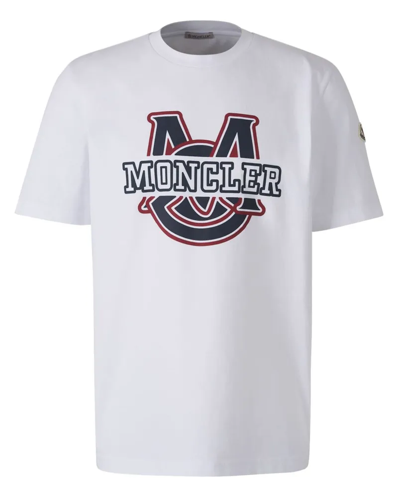 Moncler T-Shirt mit Logo-Print - Weiß Weiß
