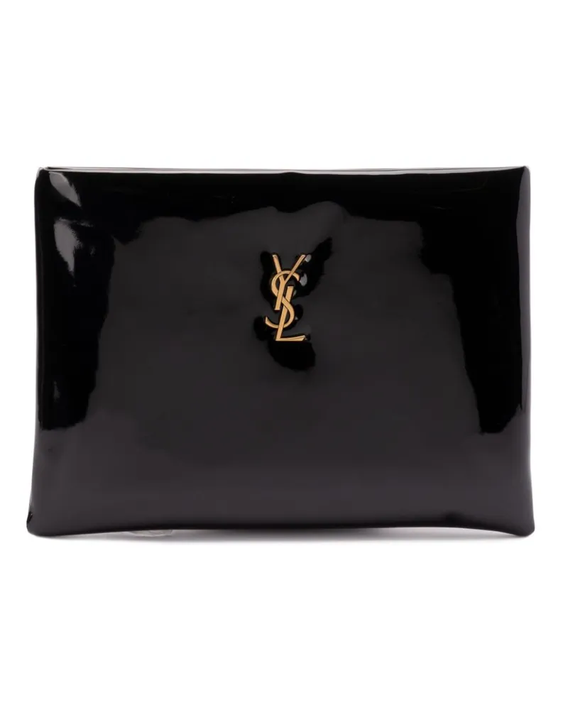 Saint Laurent Clutch mit Logo - Schwarz Schwarz