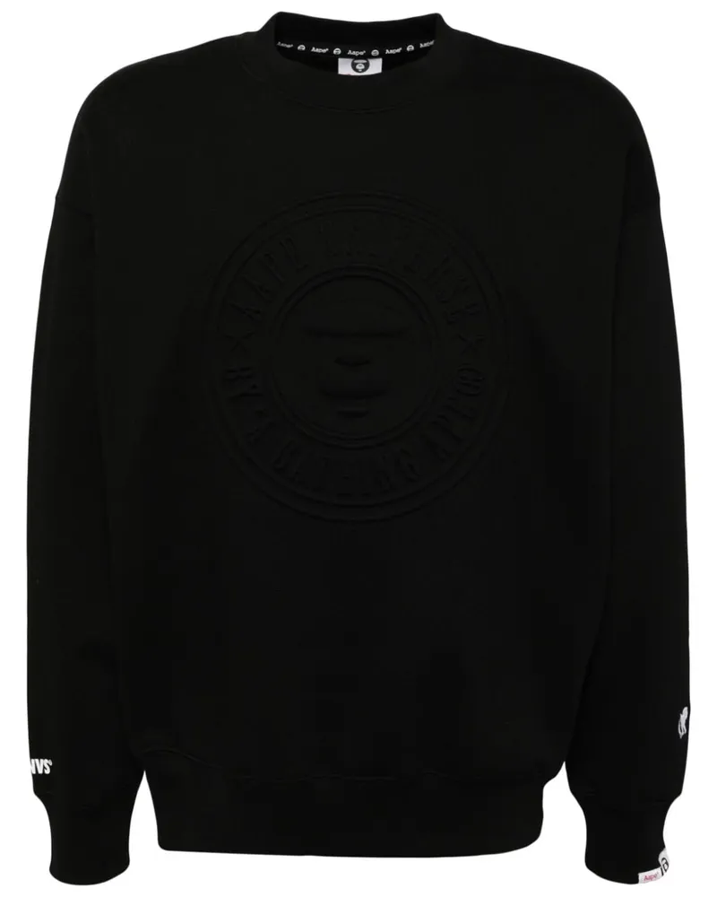 BAPE Sweatshirt mit geprägtem Logo-Print - Schwarz Schwarz