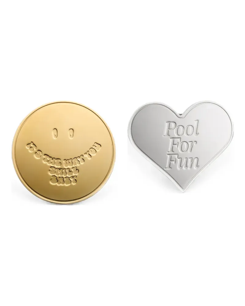 Maison Margiela souvenir sticker two-tone earrings - Gold Gold