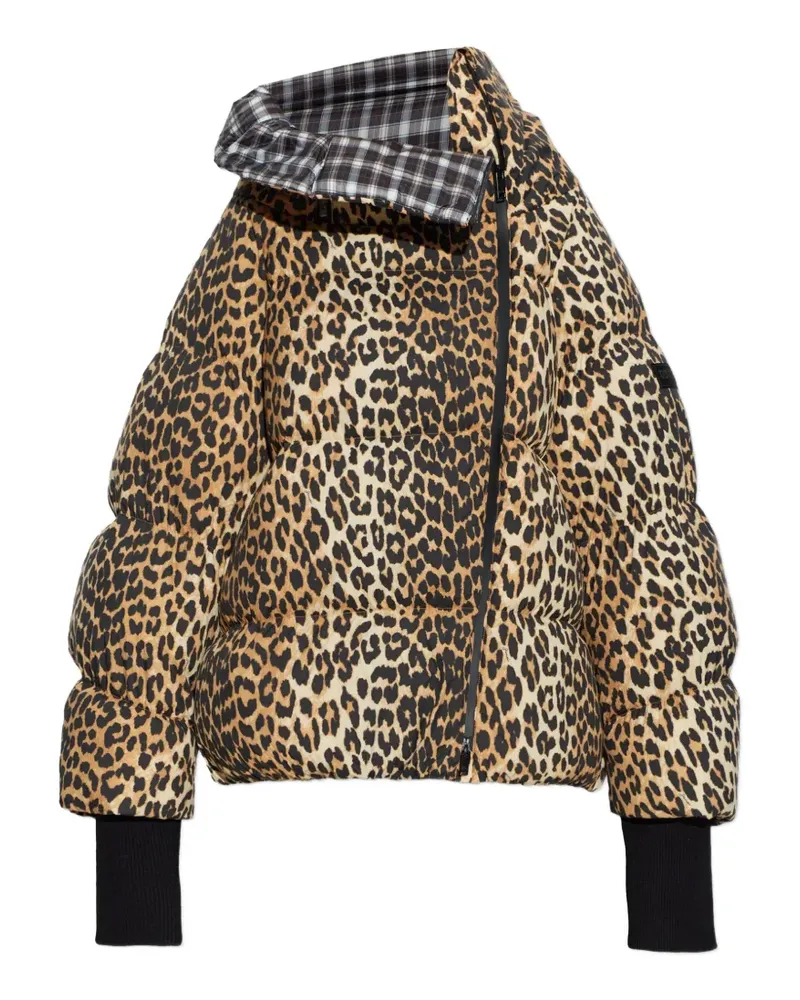 Ganni Gefütterte Jacke mit Leopardenprint - Nude Nude