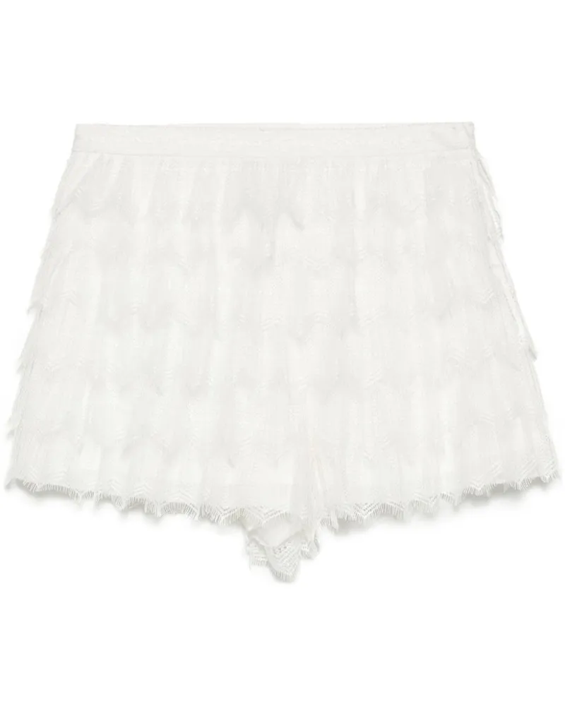 SHIATZY CHEN Sense of Ink Collection Shorts aus Seidenspitze - Weiß Weiß