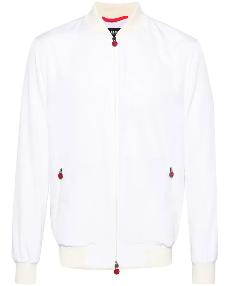 Kiton Bomberjacke mit Reißverschluss - Weiß Weiß