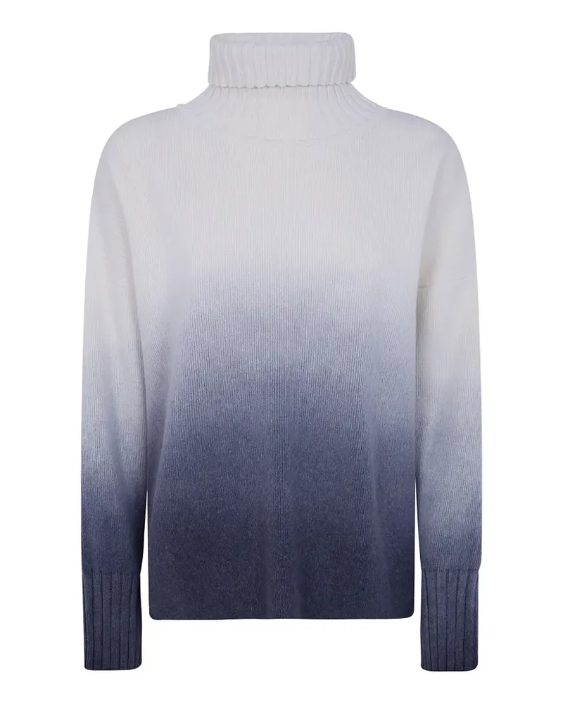 Liviana Conti Rollkragenpullover mit Batikmuster - Weiß Weiß