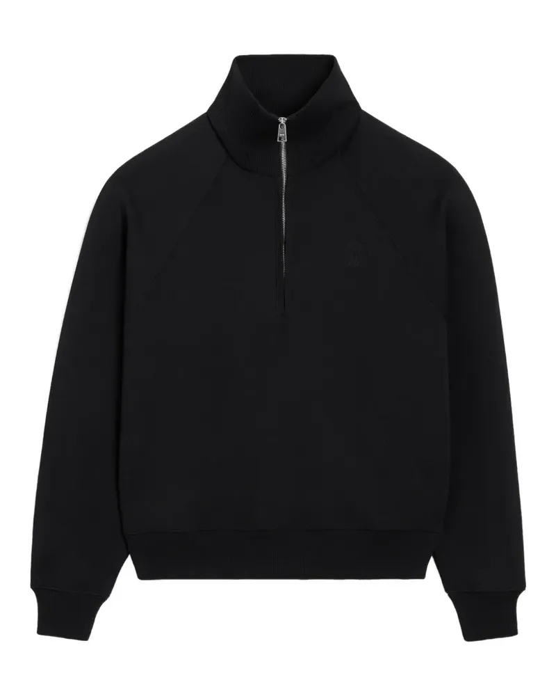 AMI Paris Sweatshirt aus Baumwolle mit Reißverschluss und Ami de Coeur-Prägung - Schwarz Schwarz