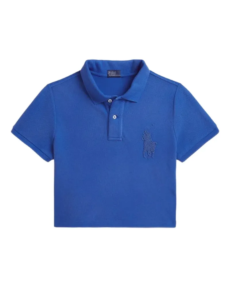 Ralph Lauren cropped piqué polo shirt - Blau Blau