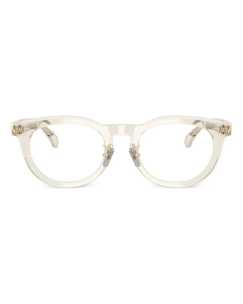 Moncler Runde Brille mit Logo - Nude Nude