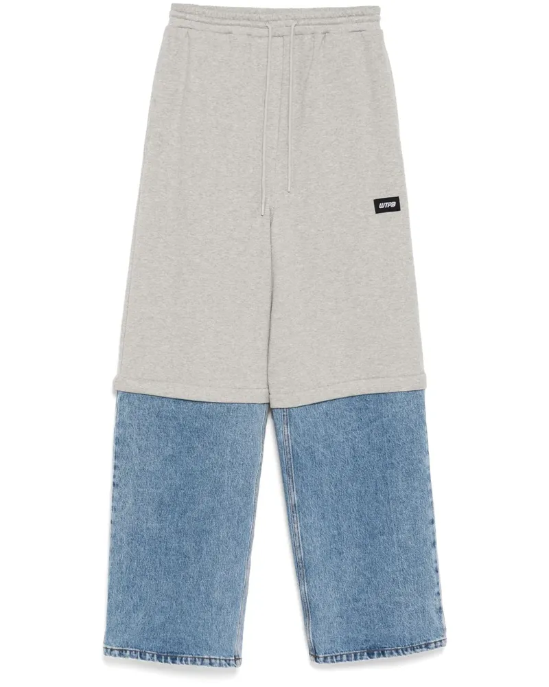 pushBUTTON Hose im Layering-Look - Grau Grau