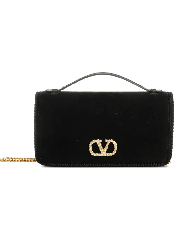 Valentino Garavani Wildleder-Schultertasche mit Klappe - Schwarz Schwarz