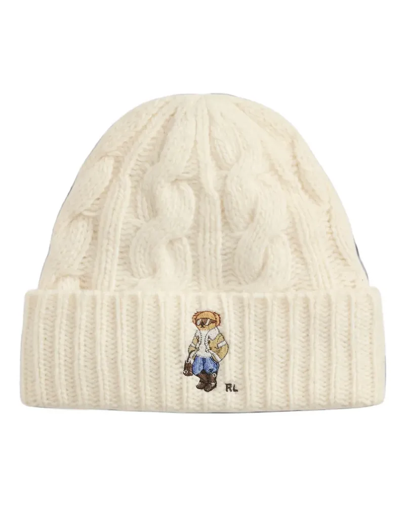 Ralph Lauren Polo Bear cable-knit beanie hat - Nude Nude