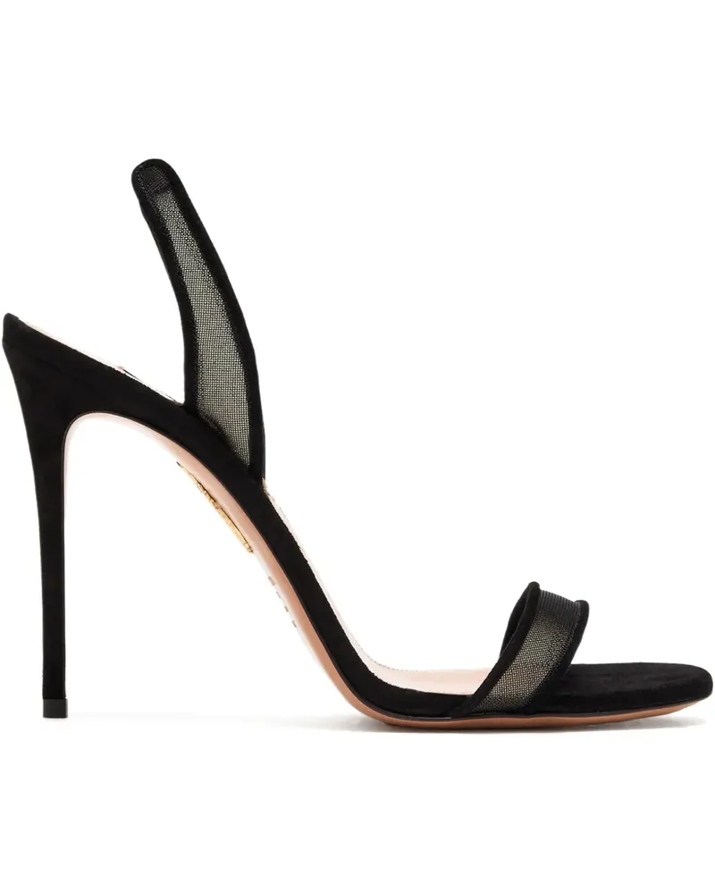 Aquazzura So Nude Slingback-Sandalen aus Mesh 105mm - Schwarz Schwarz