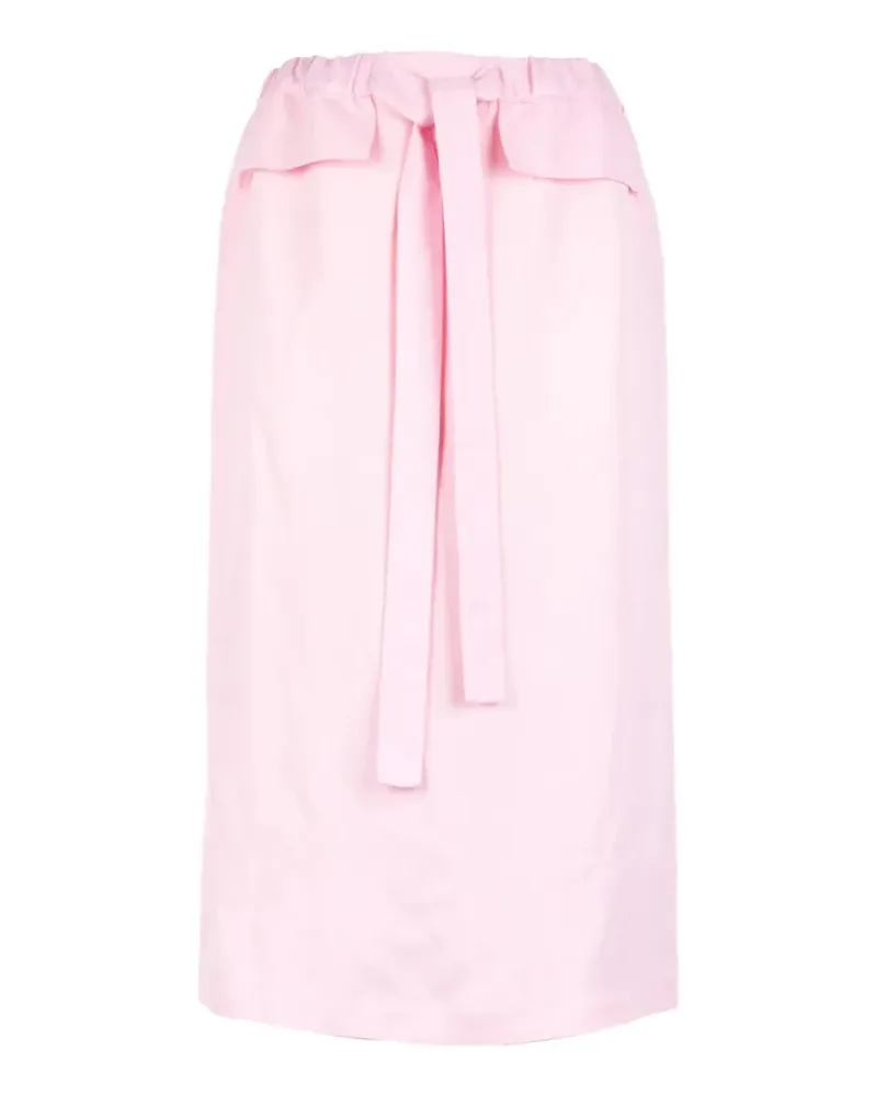 Fabiana Filippi belted flap-pocket midi skirt - Rosa Rosa