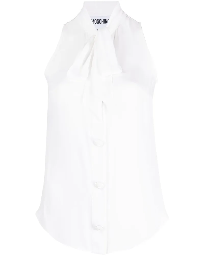 Moschino Bluse mit Schleifenkragen - Weiß Weiß