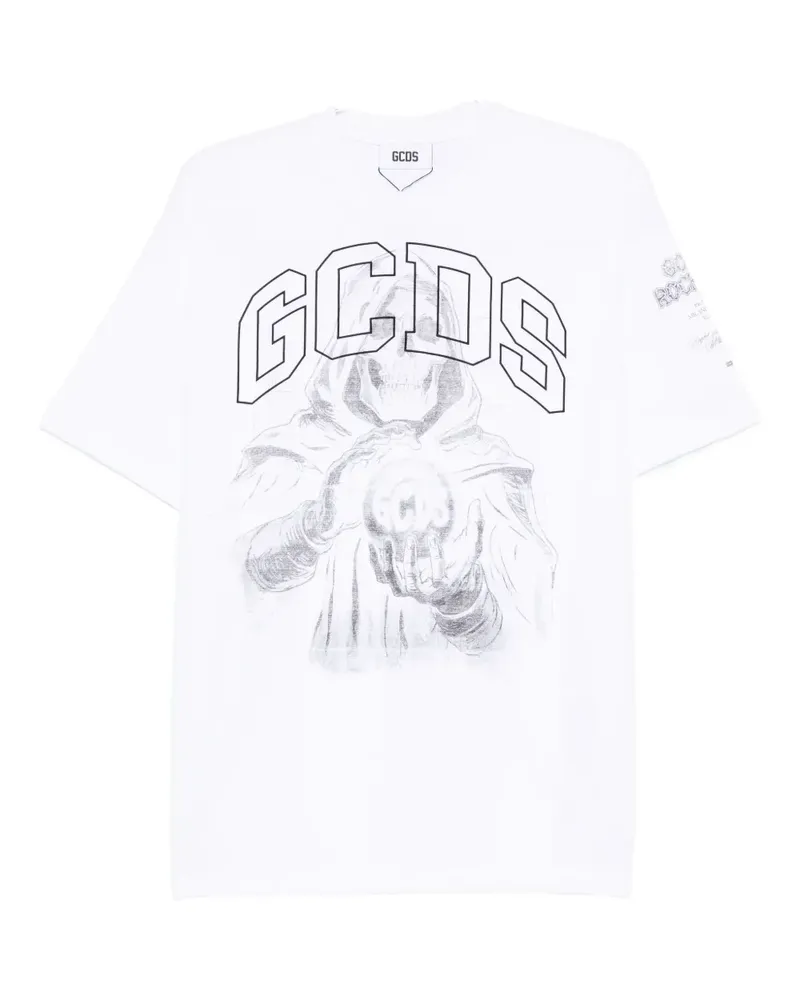 GCDS T-Shirt mit Logo-Print - Weiß Weiß