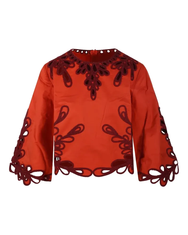 Antik Batik Deva cut-out embroidered top - Orange Orange