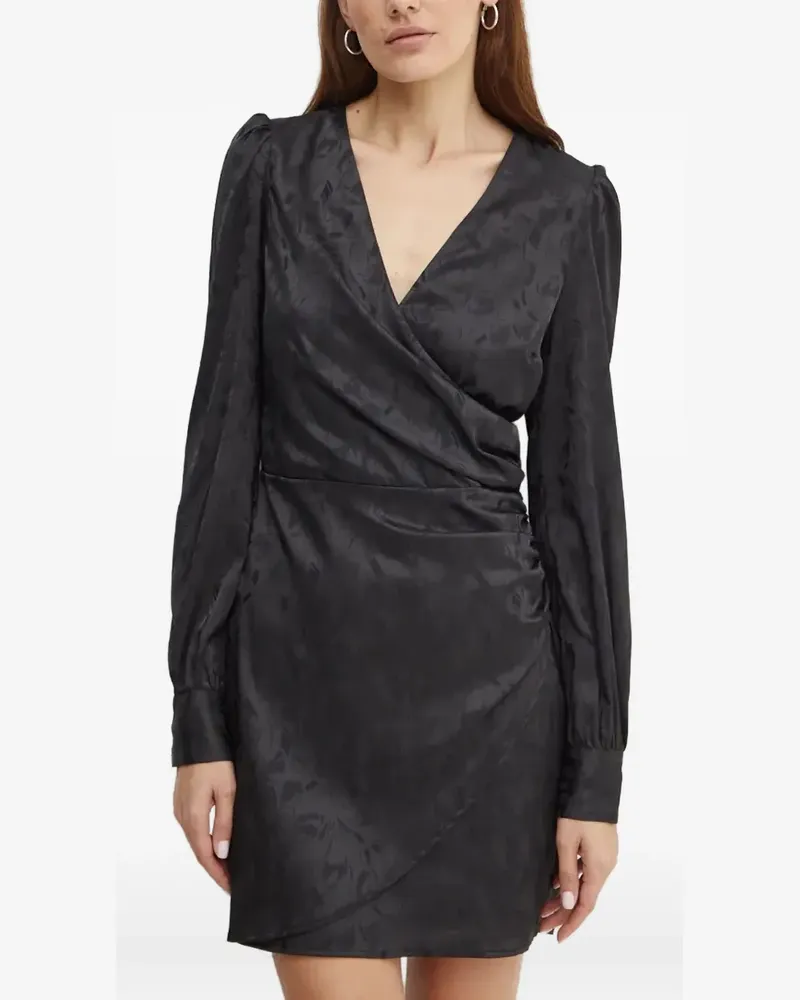 Guess long-sleeve gathered mini dress - Schwarz Schwarz