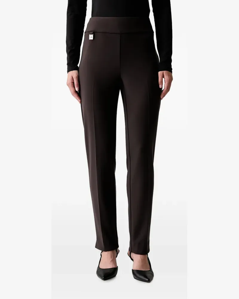 Joseph Ribkoff logo-plaque slim-fit trousers - Braun Braun