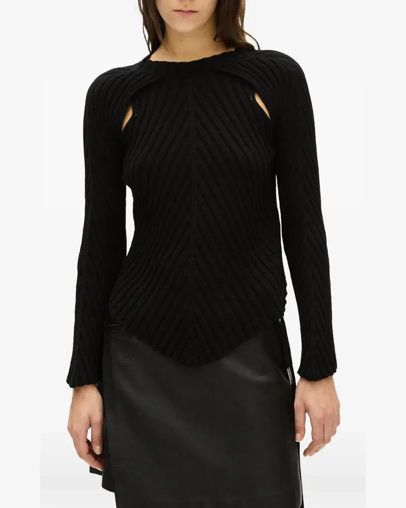 Ann Demeulemeester Pullover mit Cut-Out - Schwarz Schwarz
