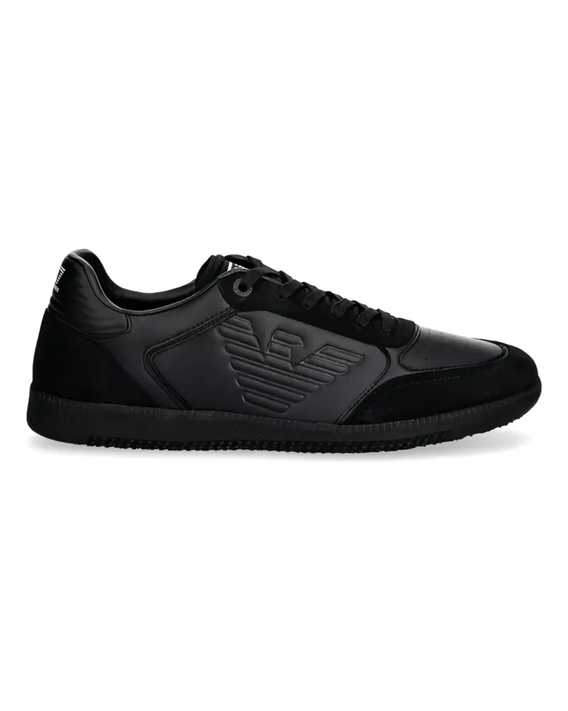 EA7 embossed logo sneakers - Schwarz Schwarz