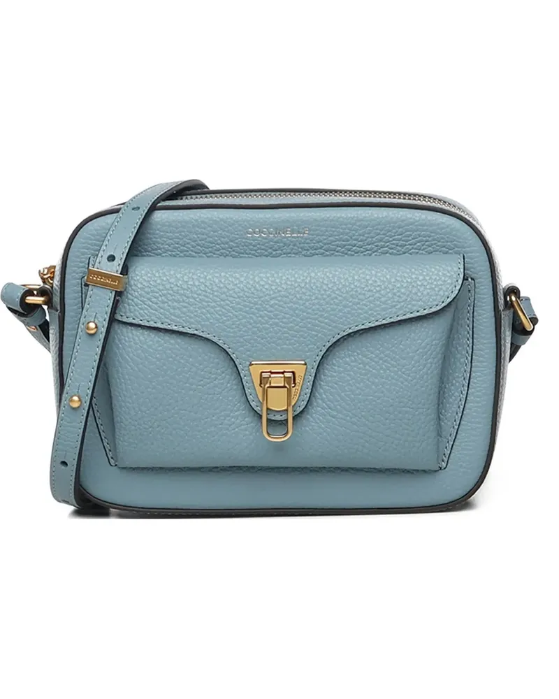 Coccinelle flap leather shoulder bag - Blau Blau