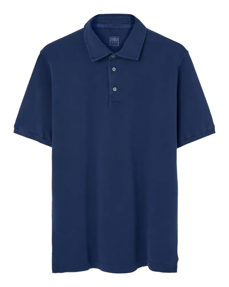 Fedeli Poloshirt mit kurzen Ärmeln - Blau Blau