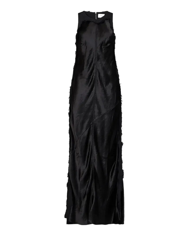 Haikure frayed-insert bias-cut dress - Schwarz Schwarz