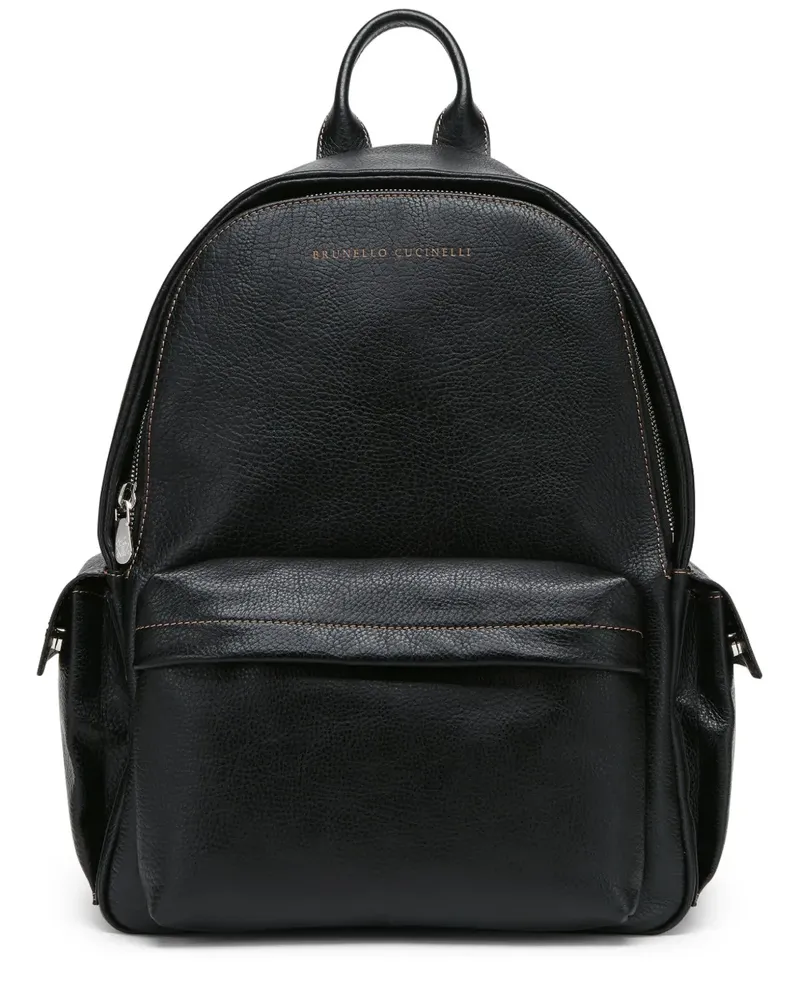 Brunello Cucinelli Rucksack aus Leder - Schwarz Schwarz