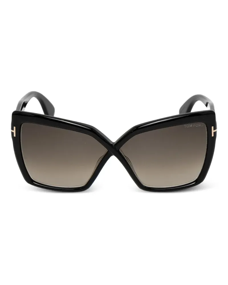 Tom Ford Sonnenbrille mit geometrischem Gestell - Schwarz Schwarz