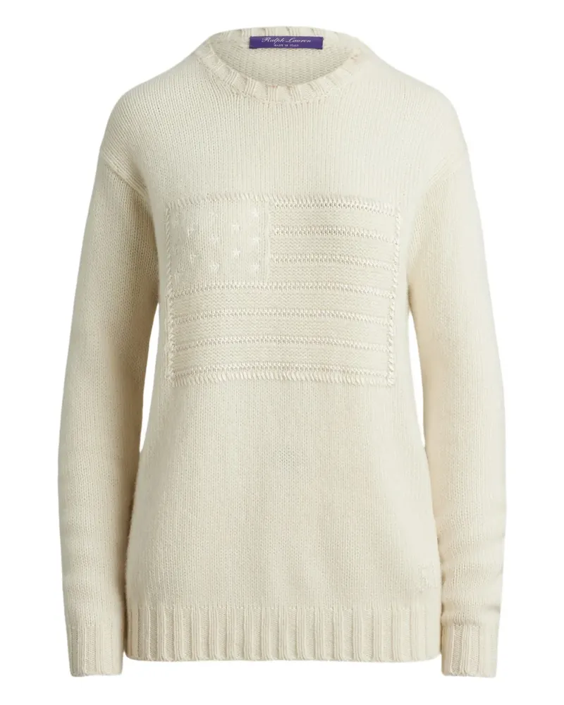 Ralph Lauren Rundhals-Pullover mit Flaggenmotiv - Nude Nude