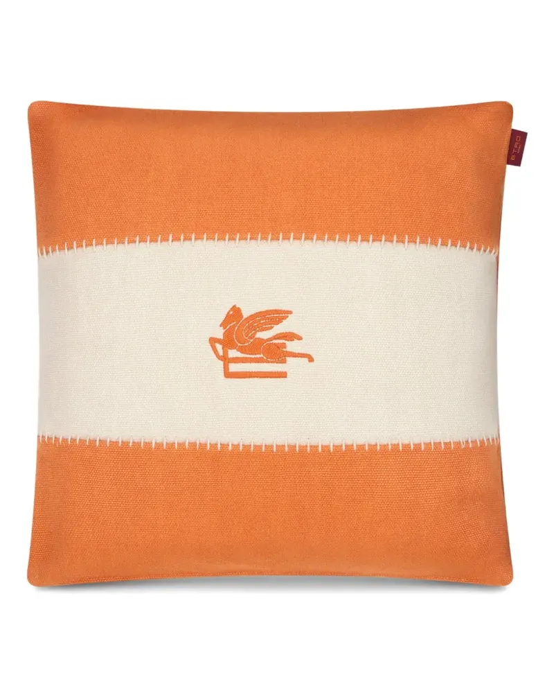 Etro Kissen mit Logo-Stickerei - Orange Orange