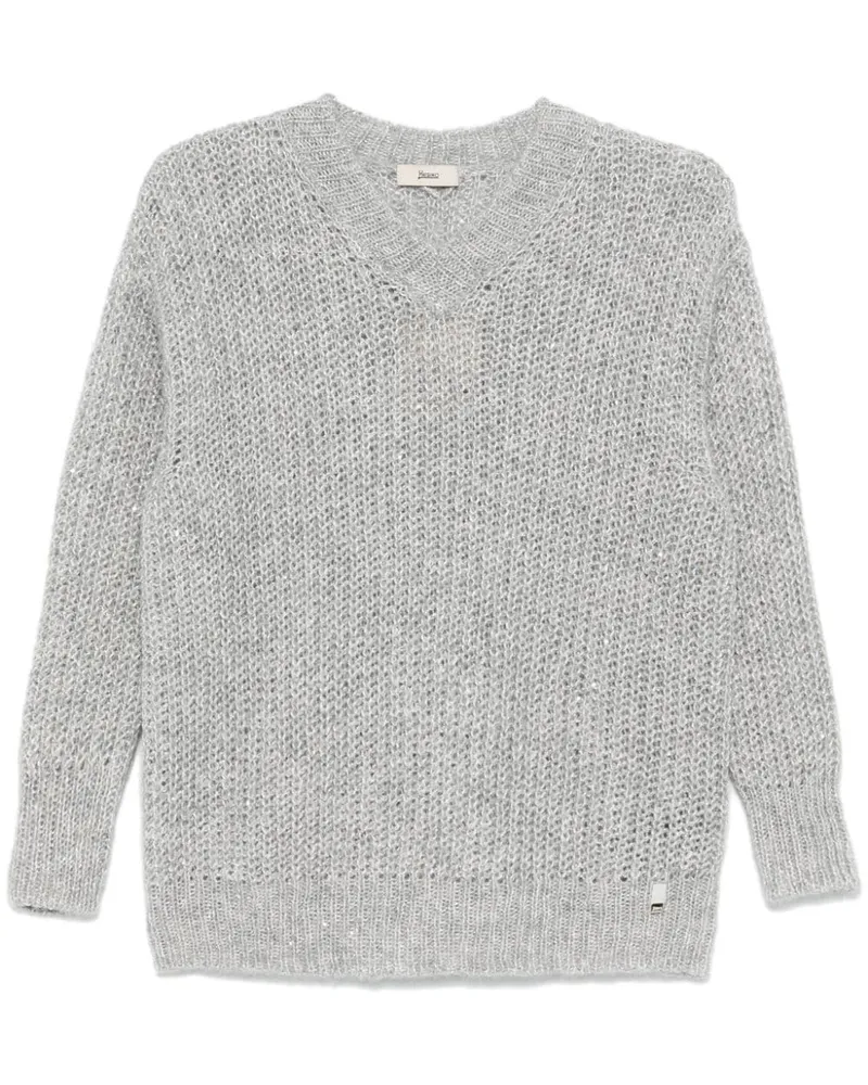 Herno Pullover mit Pailletten - Grau Grau