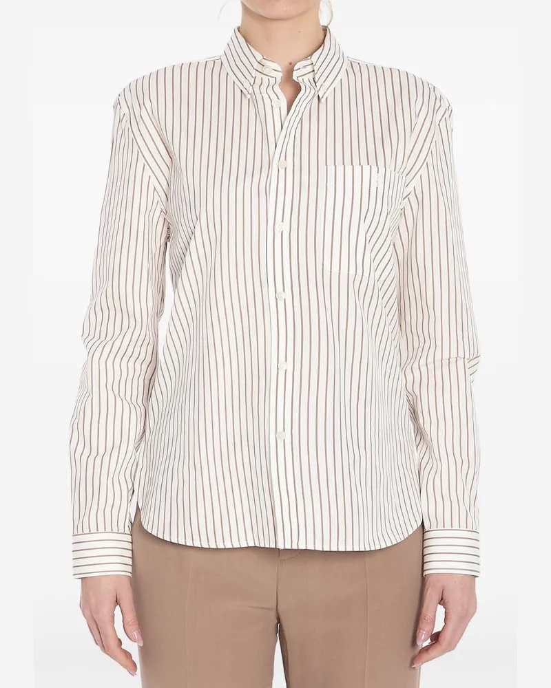 Saint Laurent Gestreiftes Hemd - Nude Nude