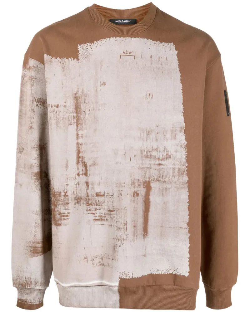 ACW* Sweatshirt mit Pinselstrich-Print - Braun Braun