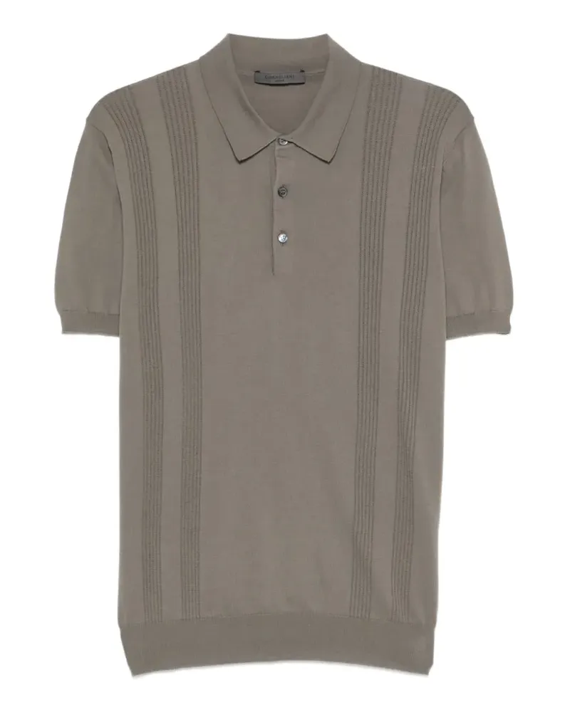 Corneliani striped knit polo shirt - Grau Grau