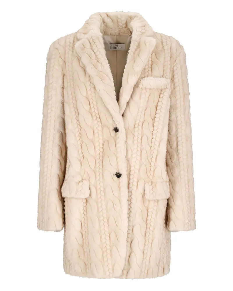 Giuseppe di Morabito Einreihiger Mantel aus Faux Fur - Nude Nude