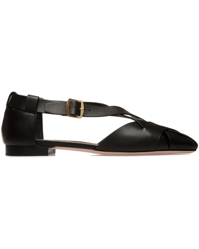 Bally Flache Sylt Pumps mit geflochtener Kappe - Schwarz Schwarz