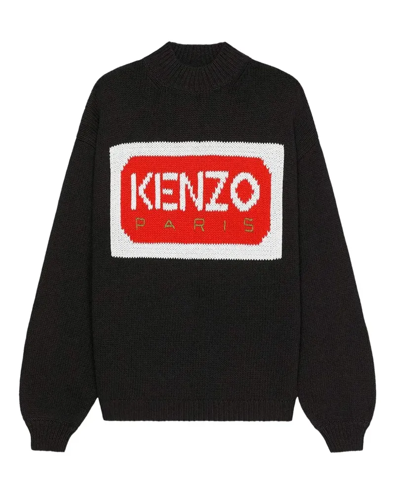 Kenzo Pullover mit Intarsien-Logo - Schwarz Schwarz