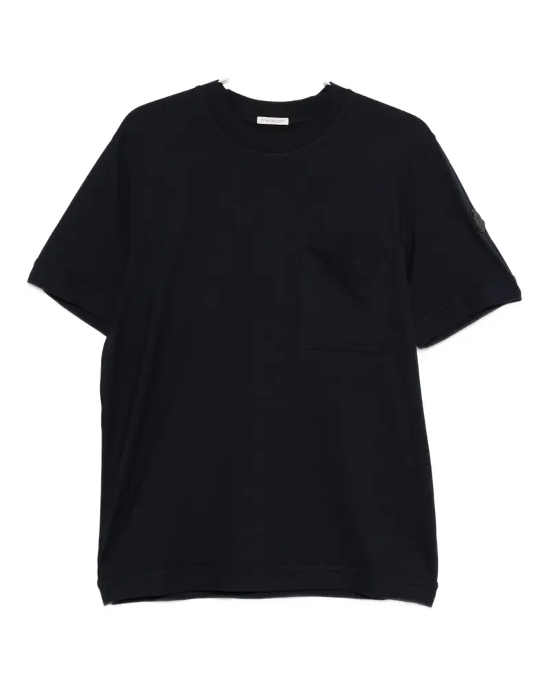 Moncler T-Shirt mit aufgesetzter Tasche - Blau Blau