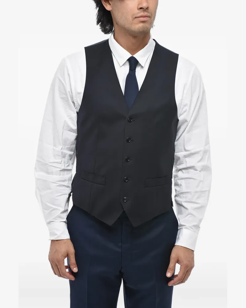 Corneliani V-neck single-breasted waistcoat - Schwarz Schwarz