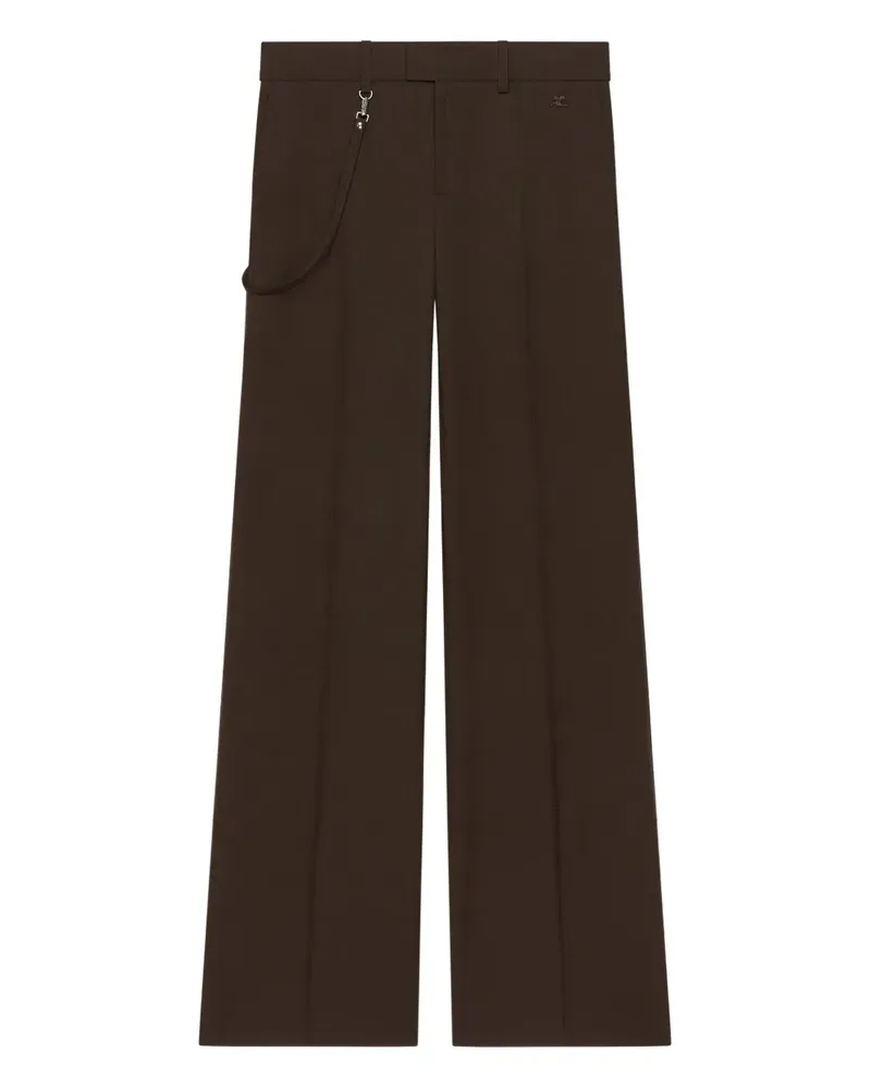 Courrèges Bootcut-Hose aus Twill - Braun Braun