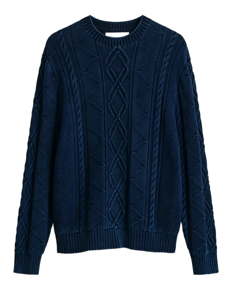 Gant Pullover mit Zopfmuster - Blau Blau