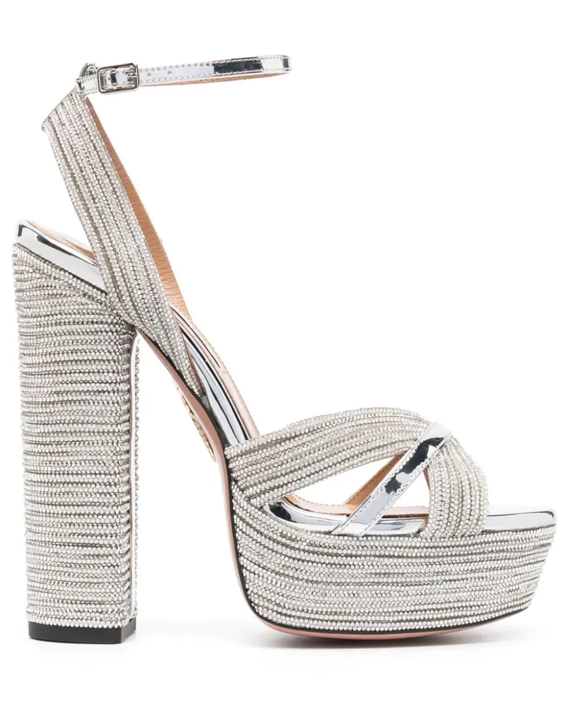 Aquazzura Sandalen mit Plateau 150mm - Silber Silber