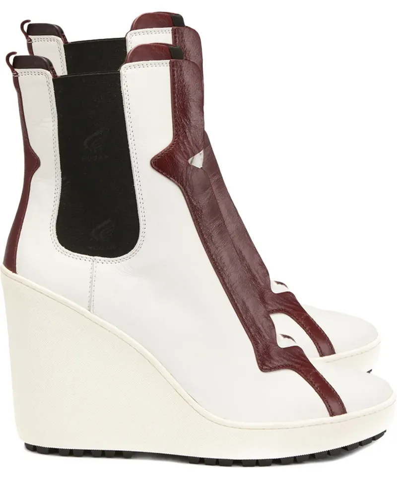 TOD'S Wedge-Stiefel mit Einsätzen - Weiß Weiß