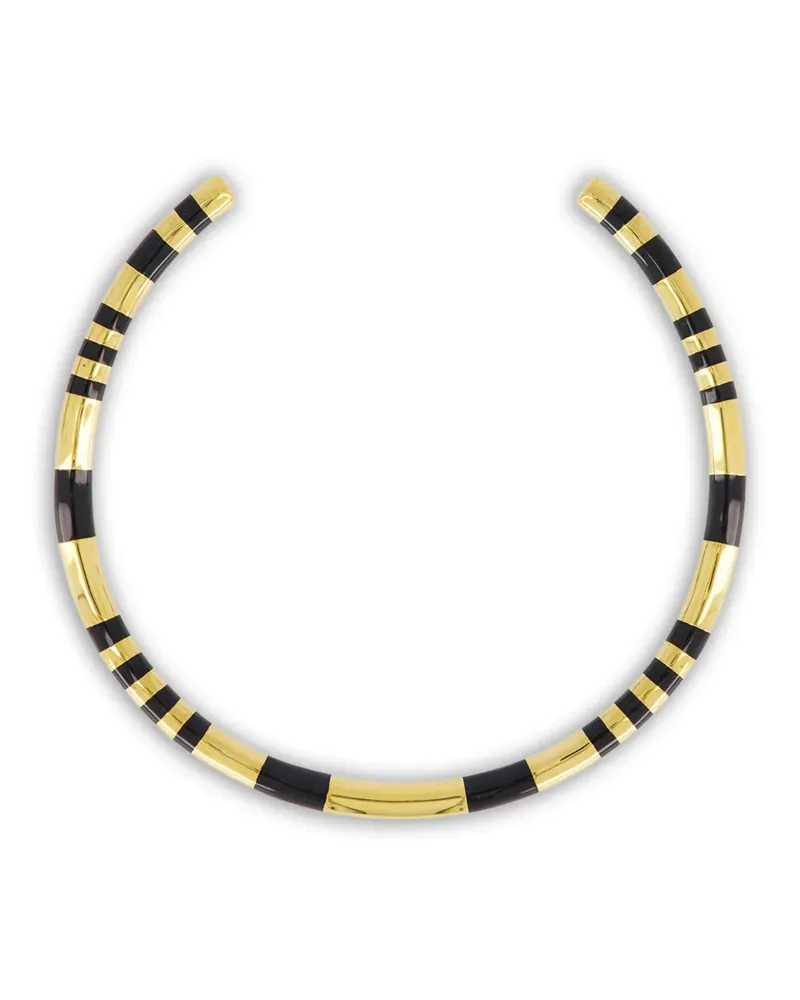 Aurélie Bidermann Positano Halskette mit gestreiftem Torque-Element - Gold Gold