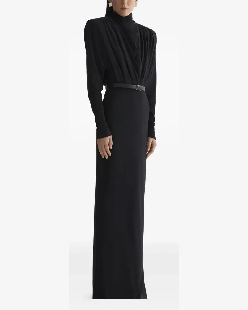 Thierry Mugler Rückenfreies Kleid mit langen Ärmeln - Schwarz Schwarz