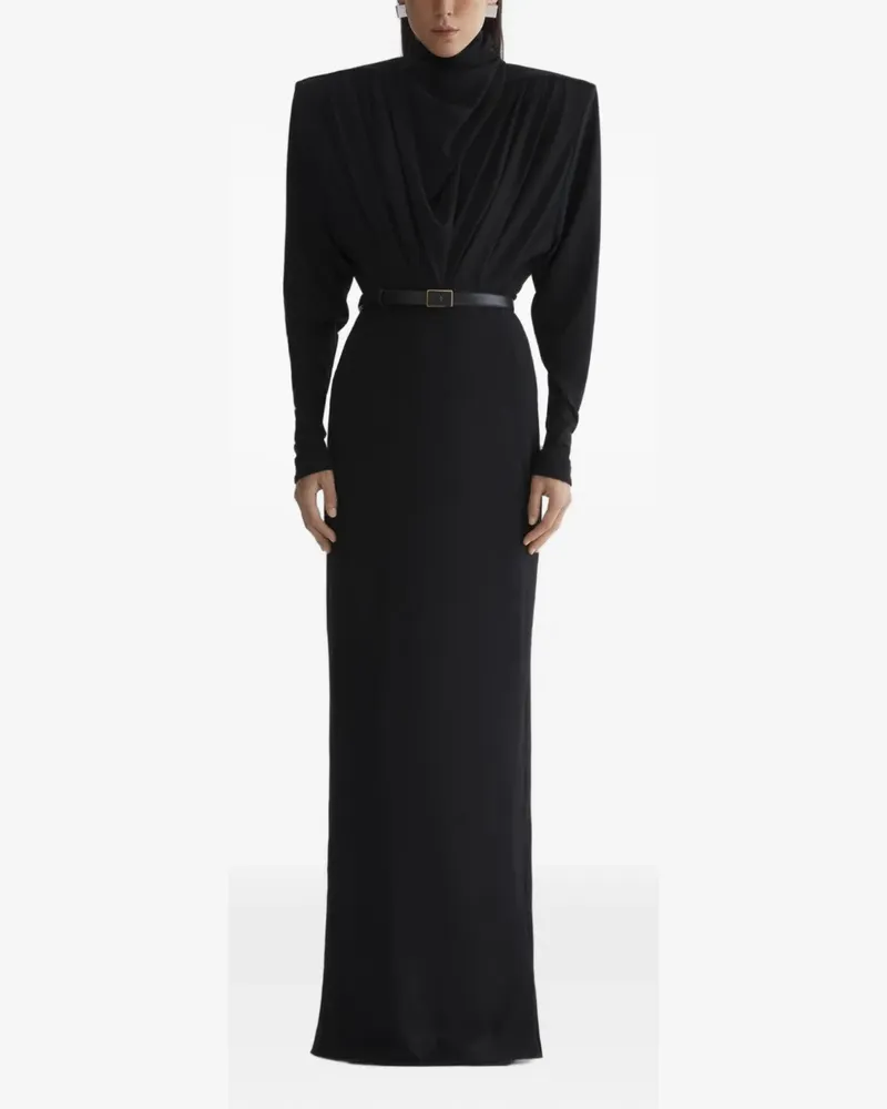 Thierry Mugler Rückenfreies Kleid mit langen Ärmeln - Schwarz Schwarz
