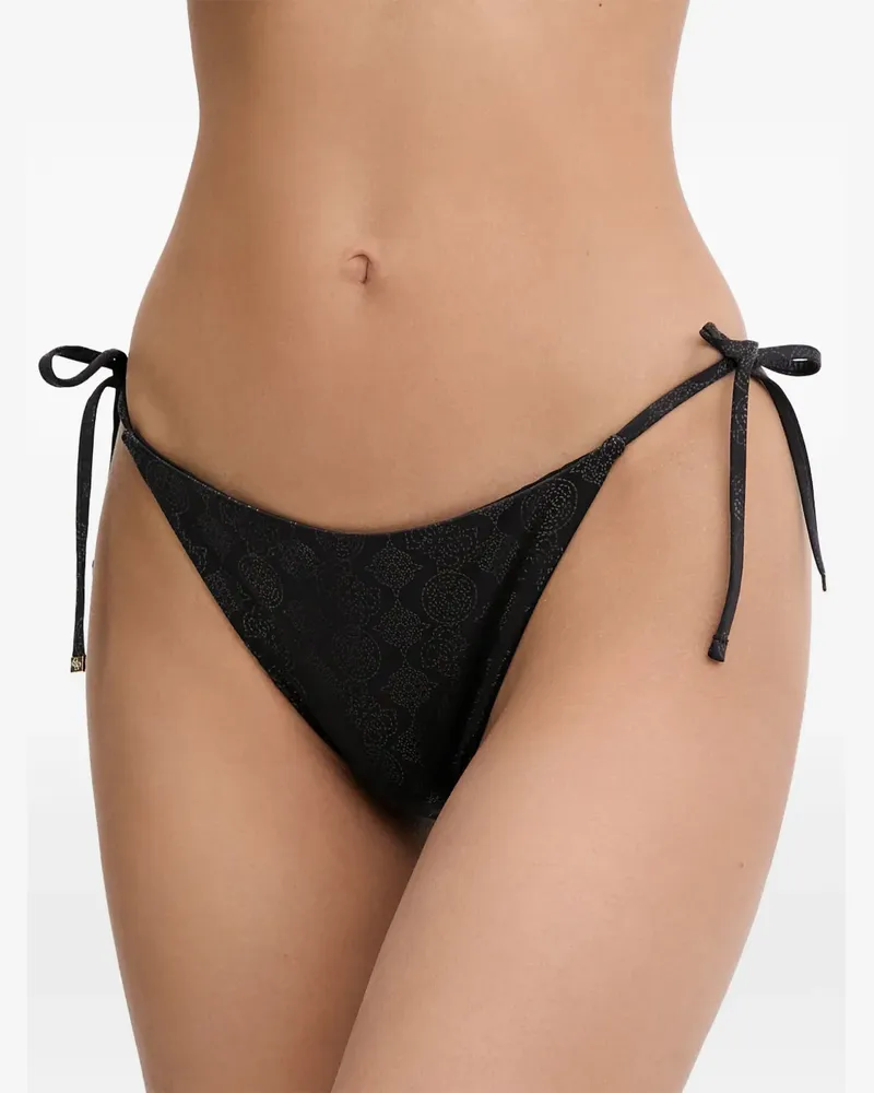 Guess logo-print side-tie bikini - Schwarz Schwarz