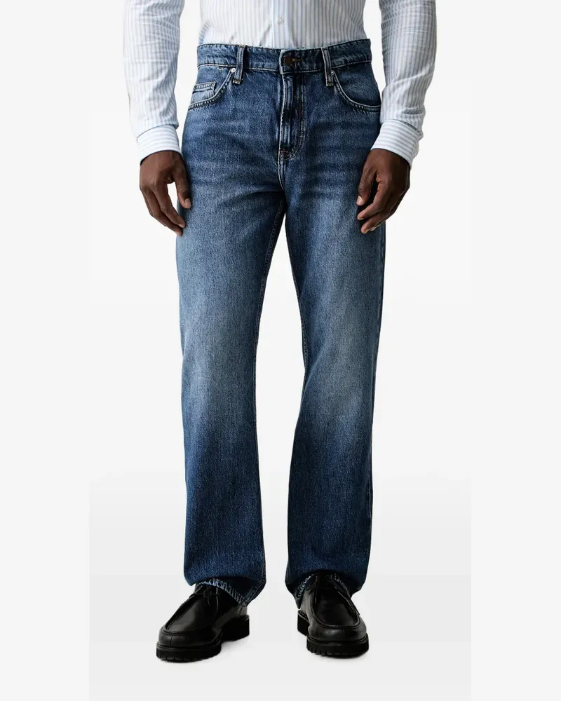 Guess logo-patch straight-leg jeans - Blau Blau