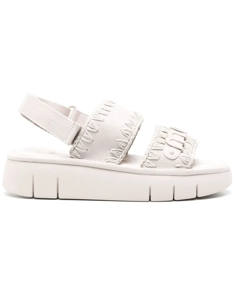 Mou Bounce Flatform-Sandalen aus Wildleder - Weiß Weiß