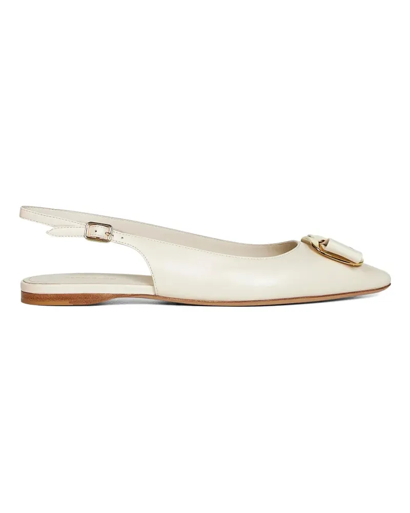 Ferragamo Pumps mit Logo-Schild - Nude Nude